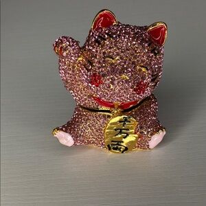 Pink Jeweled Trinket Box for Women - Decorative Jewelry Holder